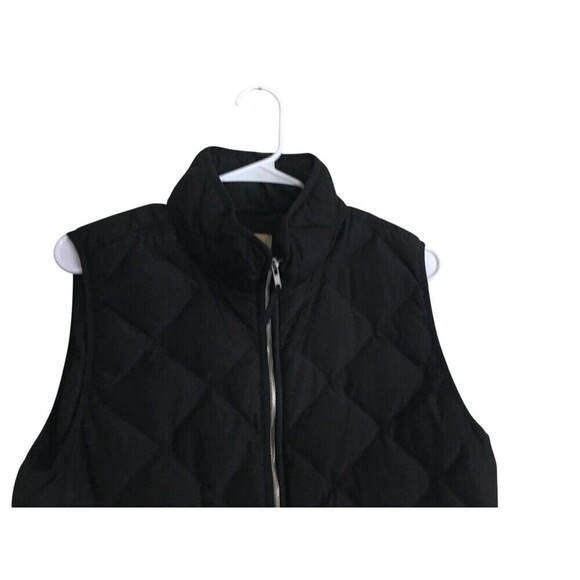 Woolrich Puffer Vest Women's Size Large Black Quilted Duck Down Zip - Picture 2 of 6